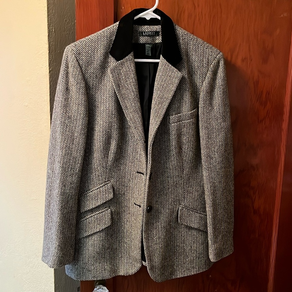 Vintage Lauren by Ralph Lauren Herringbone Blazer, size 14